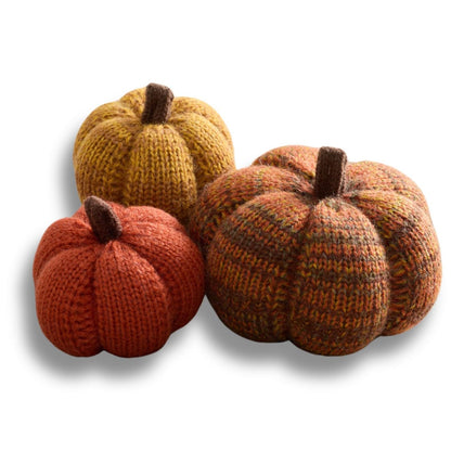 Mini Knit Pumpkins Set of 5, Fall Décor (Autumn Set)
