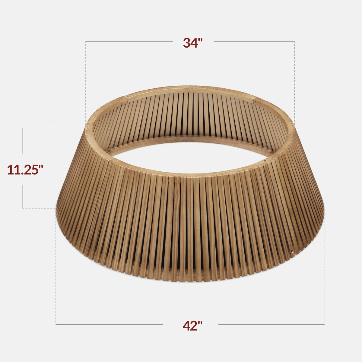 Best Choice Products 36in Christmas Tree Collar, Solid Wood Slatted Tree Skirt Holiday Accessory for Home - Walnut
