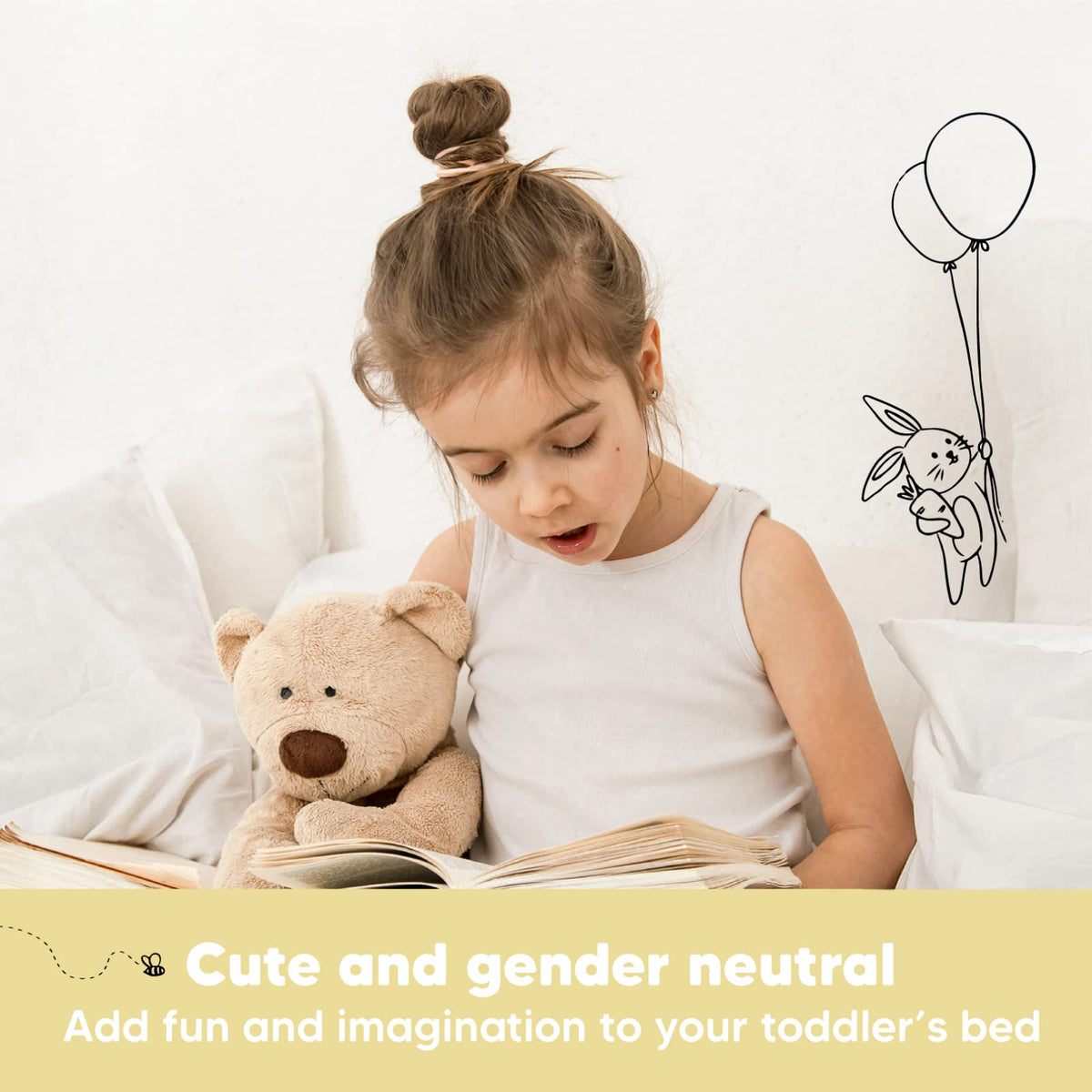 Toddler Pillow with Pillowcase 13x18 My Little Dreamy Pillow(Jolly Rainbow)