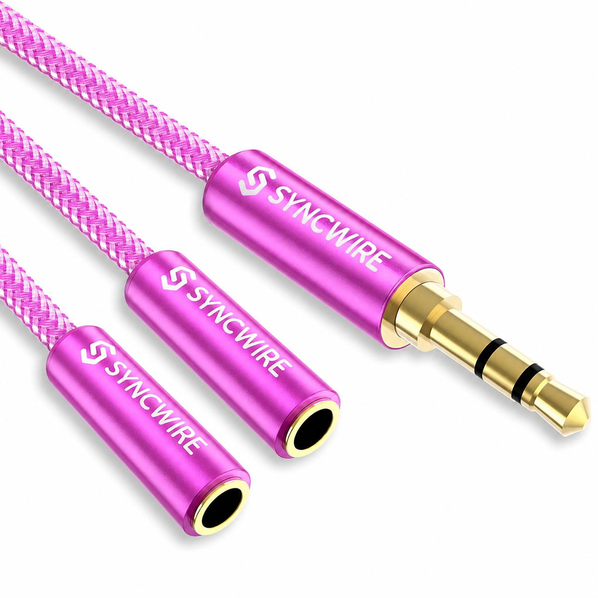 SYNCWIRE Headphone Splitter, 3.5mm Male to 2 Female Y Cable, Gold