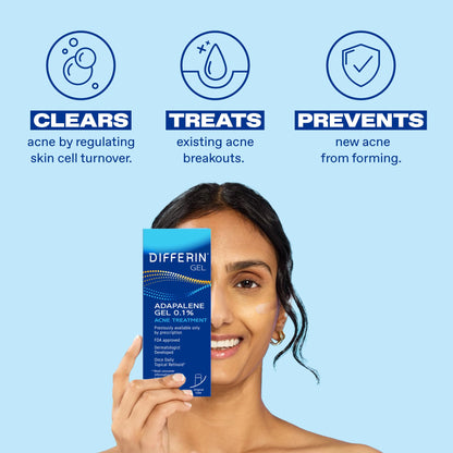 Differin Acne Retinoid Treatment Gel, 0.1% Adapalene, 15g Tube