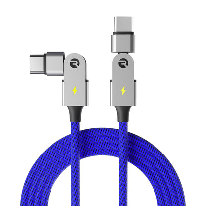Raycon Magic Spin Cable - 6.6 Feet 100W Fast Charging Type C to Type C Cable for iPhone 16, Samsung Galaxy S24, Google Pixel 7, OnePlus 11, iPad Pro, MacBook Air (Blue, 6.6 Feet)