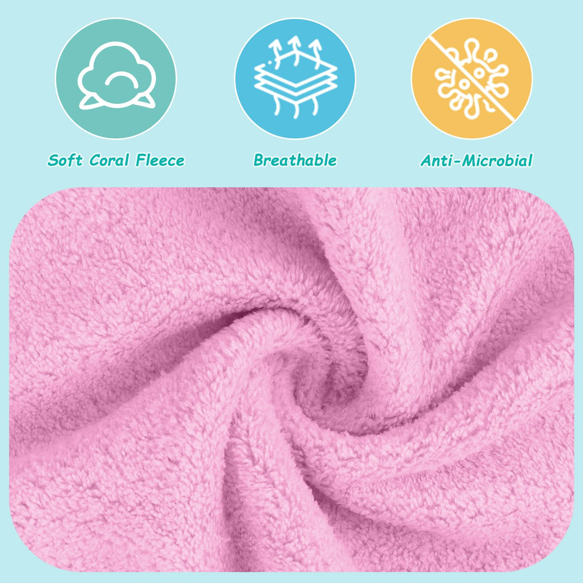 HOMEXCEL Baby Washcloths 24 Pack Microfiber Coral Fleece Soft Wash Cloths