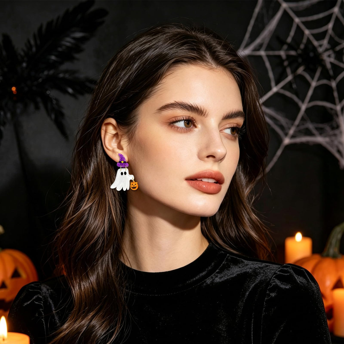 Hocus Pocus Earrings for Women Spooky Witch Halloween Pumpkin Earrings Halloween Accessories Witch Jewelry