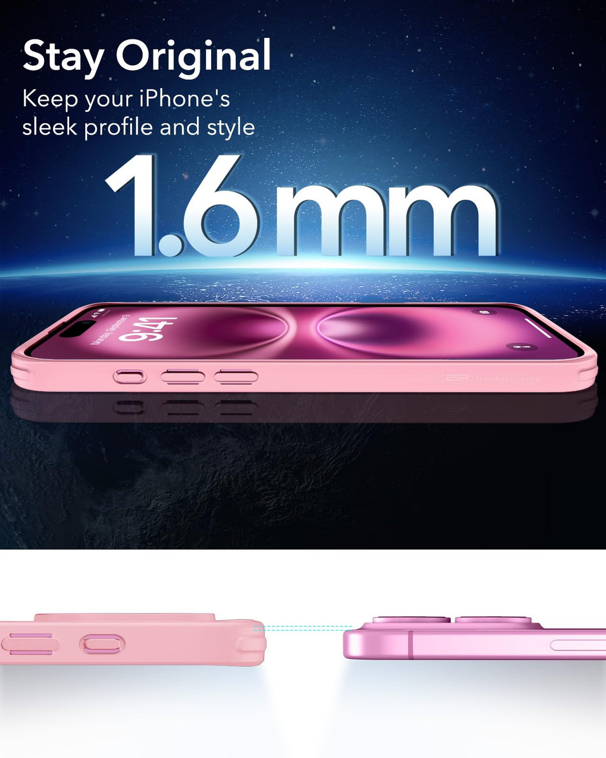 ESR Classic Hybrid for iPhone 16 Pro Max Case, Clear
