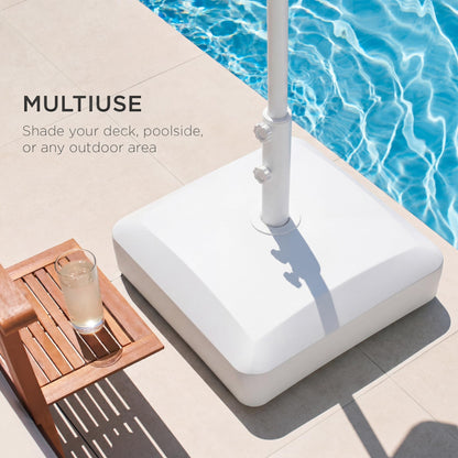 Best Choice Products 123lb Capacity Fillable Mobile Umbrella Base Heavy Duty Market Stand for Patio, Deck, Poolside w/ 4 Wheels, 2 Locks, 2 Knobs, Wind-Resistant Design - Black