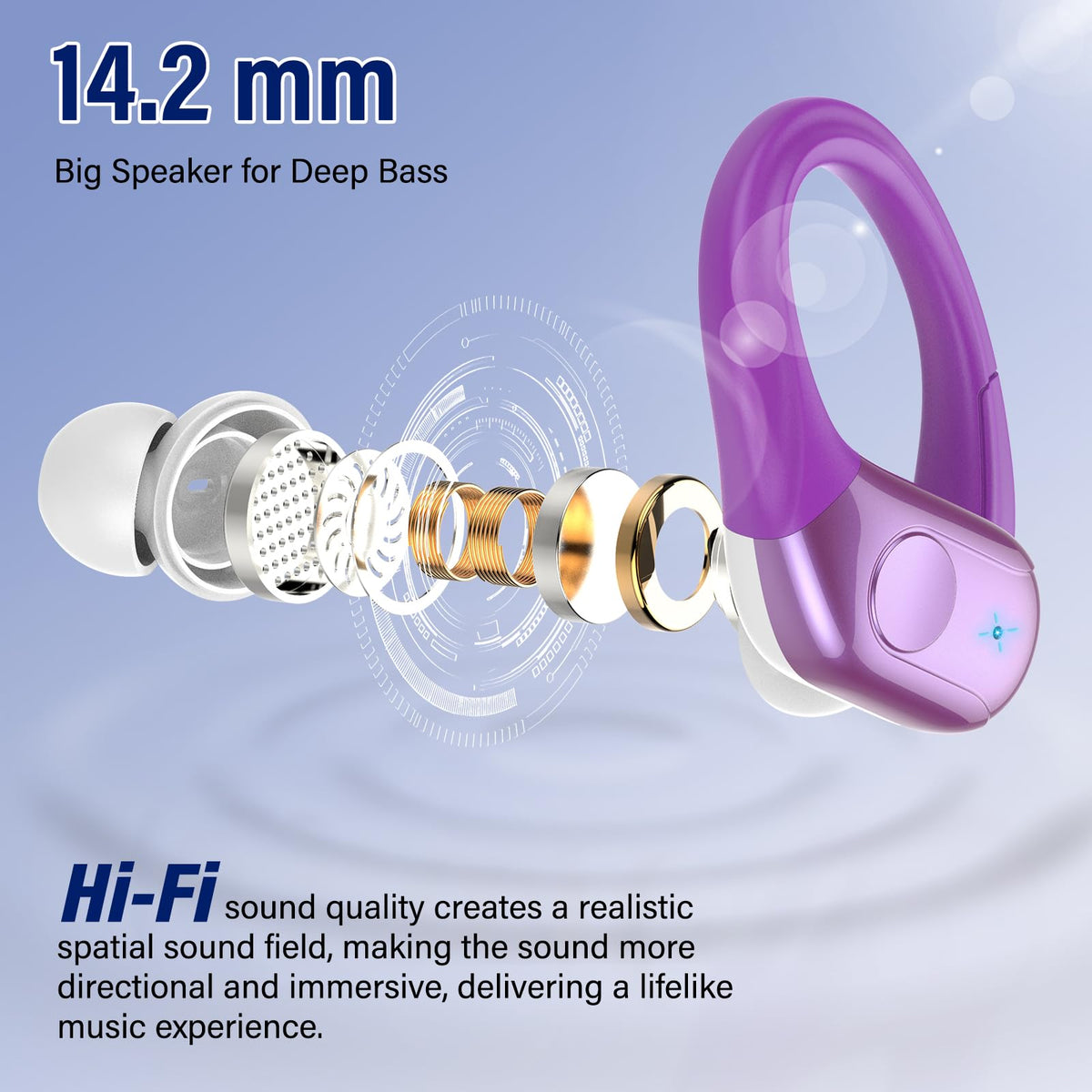 Wireless Earbuds Sports, 75Hrs Bluetooth 5.4 Headphones, Bass Hi-Fi Stereo