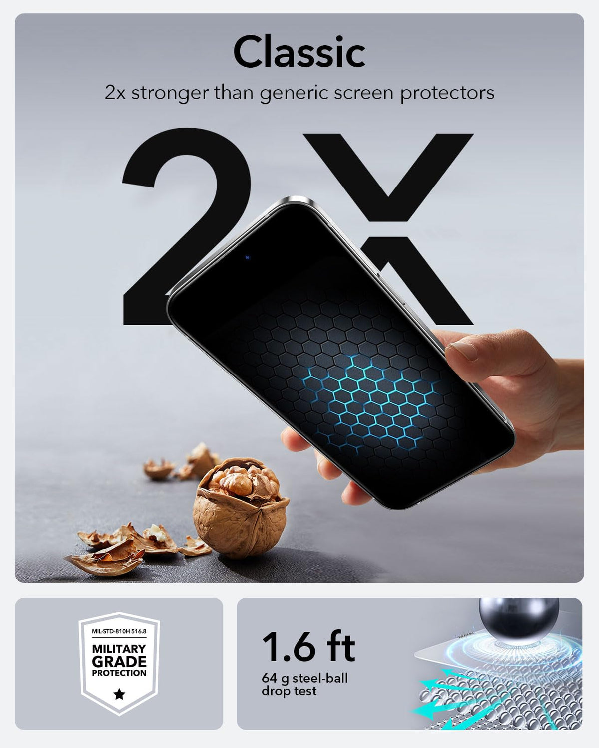 ESR 3 Pack for iPhone 17 Pro Max Screen Protector, Classic Clear