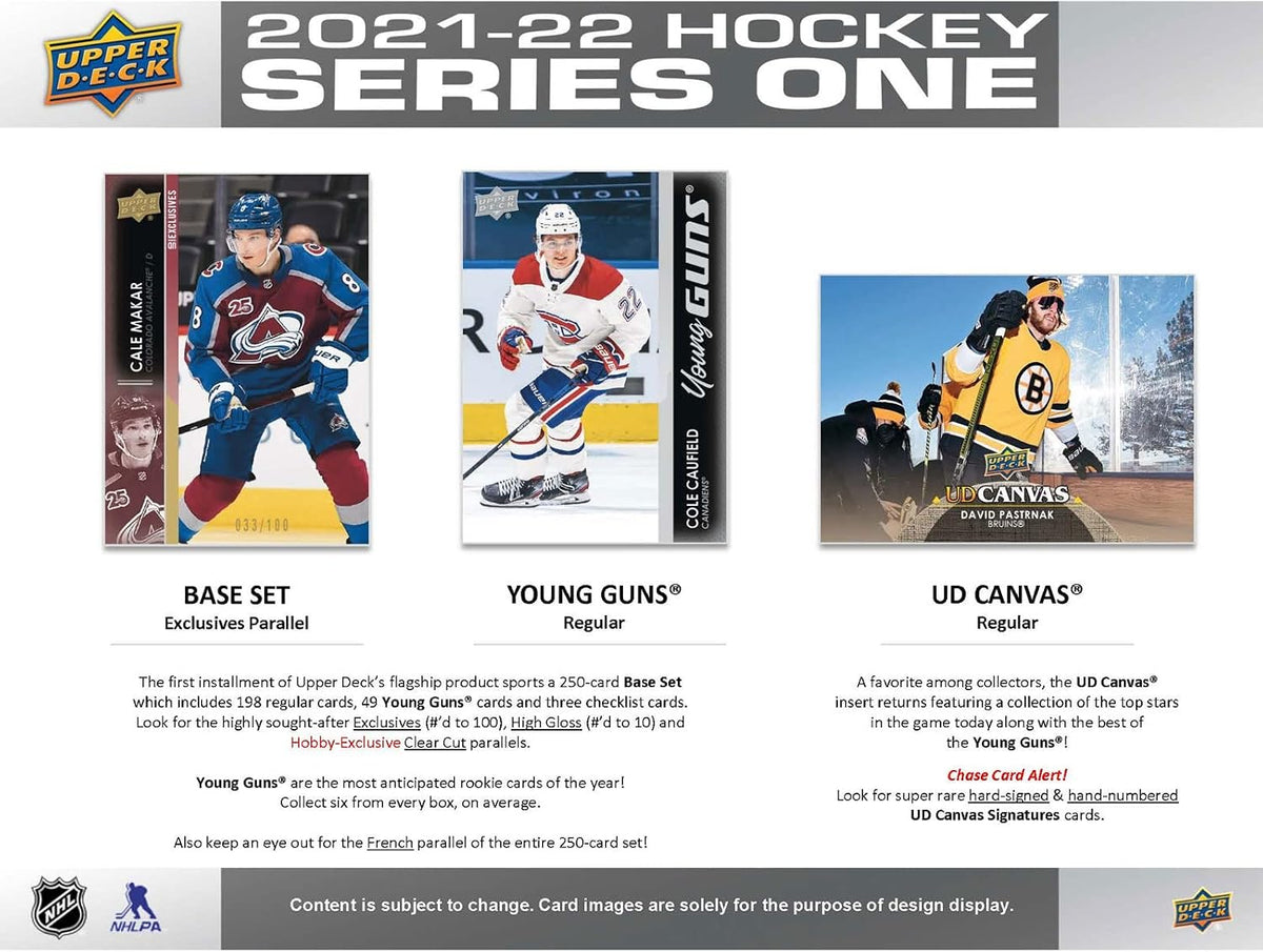 2021 2022 Upper Deck Hockey Series 1 Factory Sealed Unopened Blaster Box of Packs Possible Young Guns Rookies and Jerseys