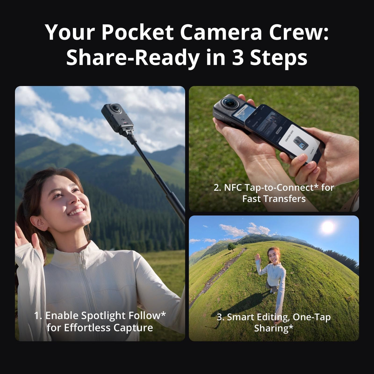 DJI Osmo Action Quick-Release Adapter Mount, Compatibility: Osmo 360, Osmo Action 3, Osmo Action 4, Osmo Action 5 Pro