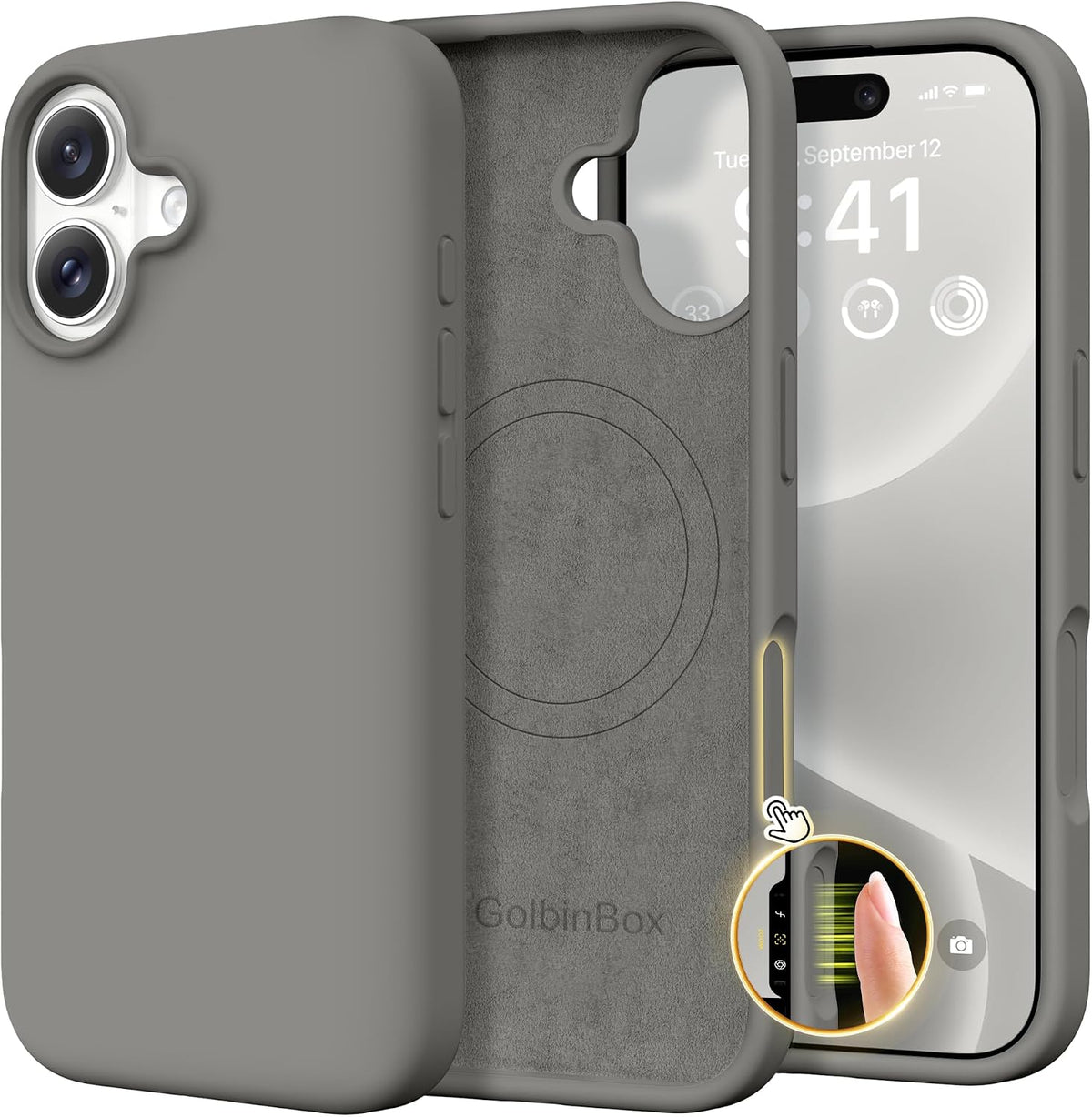 GolbinBox Magnetic for iPhone 13/14 Case, Silicone Cover, Blackcurrant