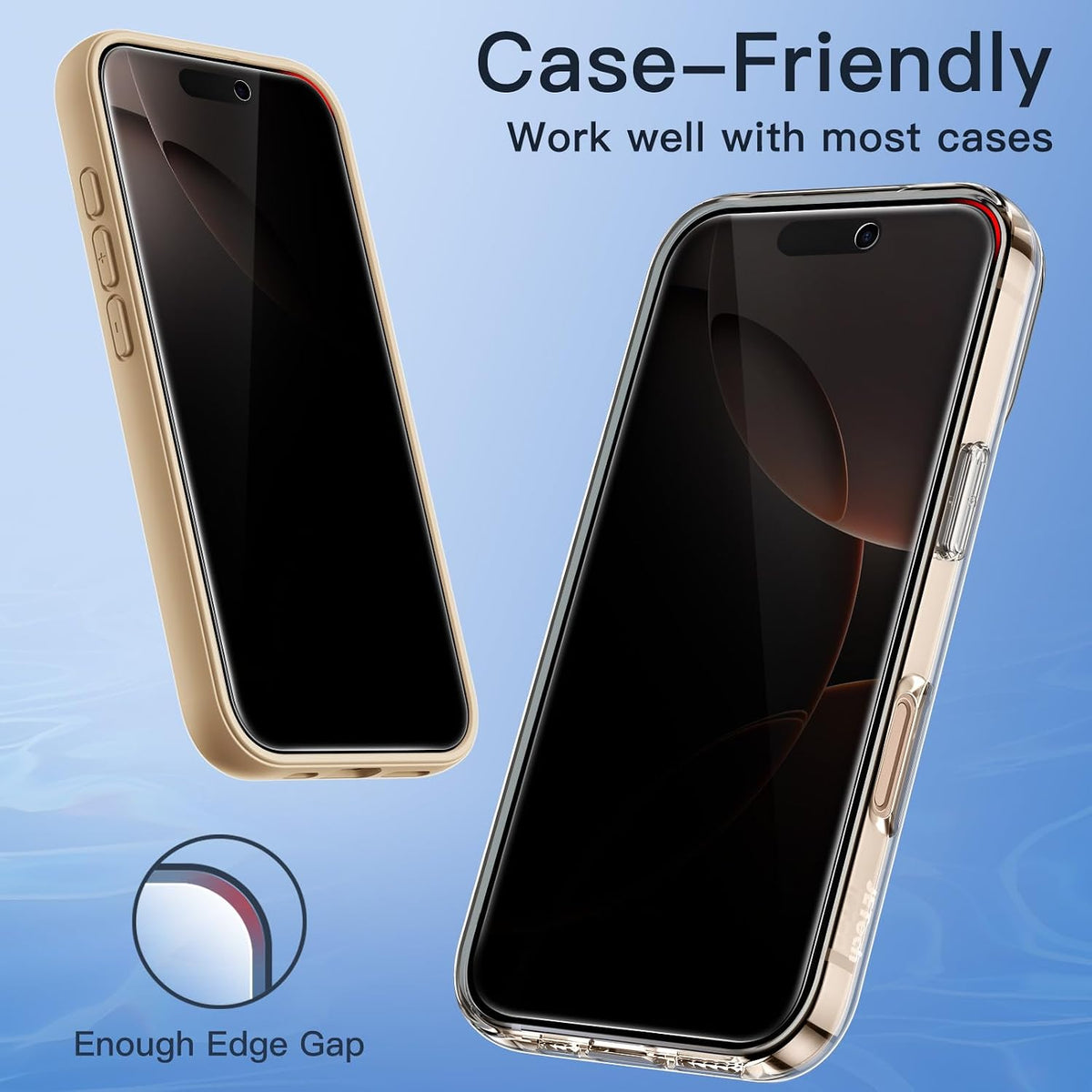 JETech Privacy Screen Protector for iPhone 16 Pro Max, 2-Pack