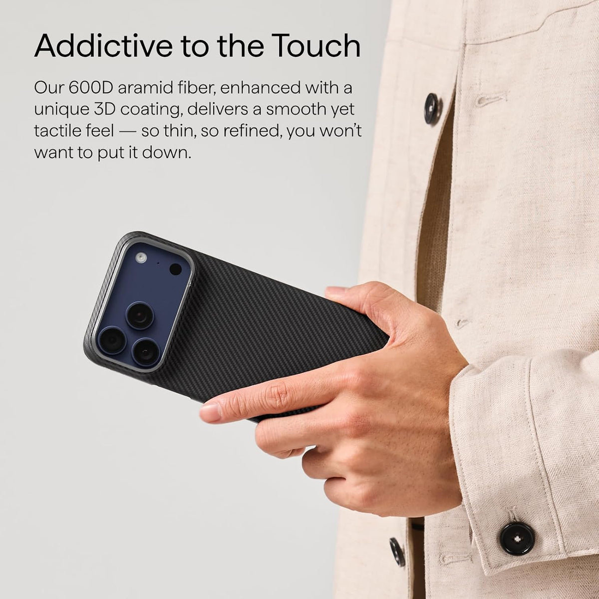 pitaka for iPhone 18 Pro Case 6.3" with Caseless Feeling, Abyss Blue