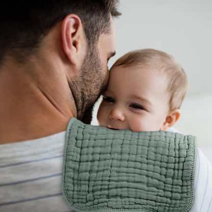 Looxii Muslin Baby Burp Cloths, Absorbent Brup Rags 6 Pack Set for Baby