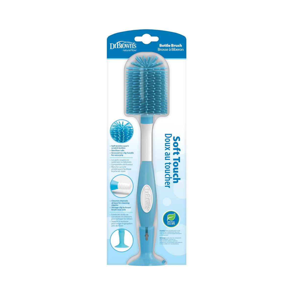 Dr. Brown's Soft Touch Baby Bottle Cleaning Brush, Gray, 1-Pack