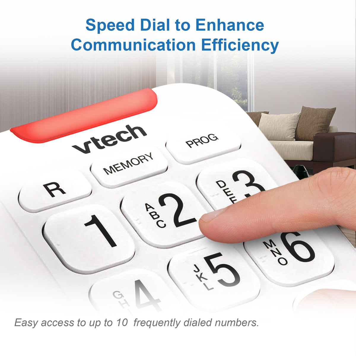 Vtech SA3100 Corded Senior Phone for Elderly with High-Contrast Large Buttons,Multilingual Talking Digits,Visual Ringer,Speed Dial,Speakerphone,No AC Power,Earpiece and Speakerphone Volume Control