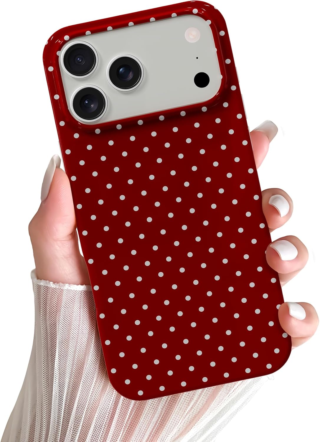 Yeddabox for iPhone 15 Case Cute Polka Dot Phone Case Soft TPU Slim Shockproof Phone Cover for Women Girls, Blue