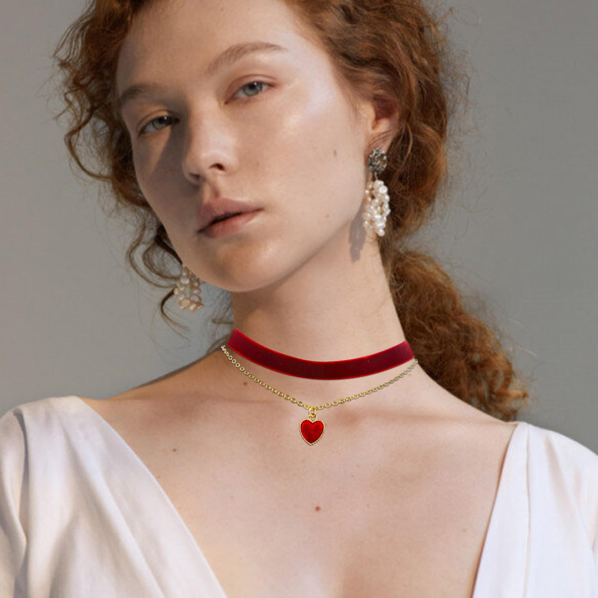 Halloween Heart Necklace for Women Vampire Raven Choker Necklace