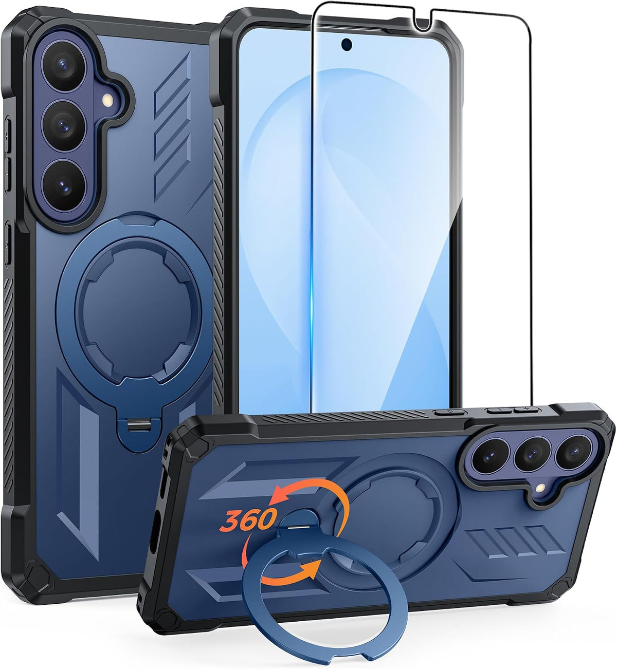 FNTCASE for iPhone 17 Case with 360 Spin Magnetic Stand