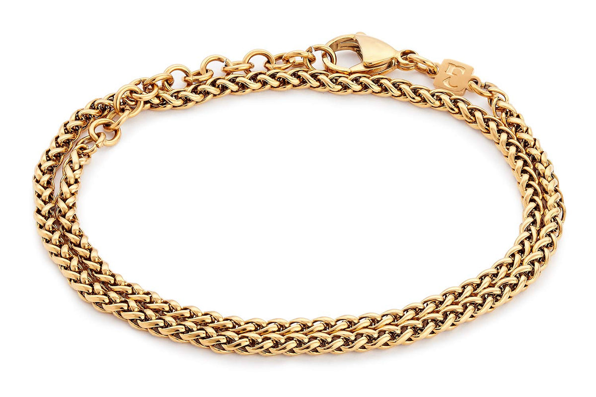 Galis Mens Bracelet - Stainless Steel, Non Tarnish Rope Chain Bracelets, Stylish Fathers Day Gift for Dad, Husband, Boyfriend.