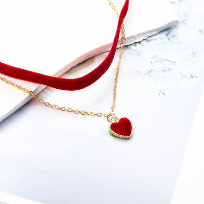 Halloween Heart Necklace for Women Vampire Raven Choker Necklace
