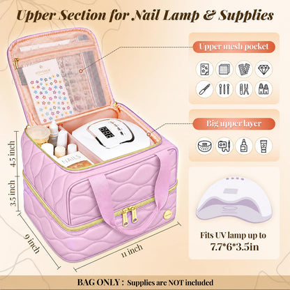 YOREPEK Nail Polish Bag Organizer Case Holds 56+ Bottles (15ml/0.5 fl.oz)