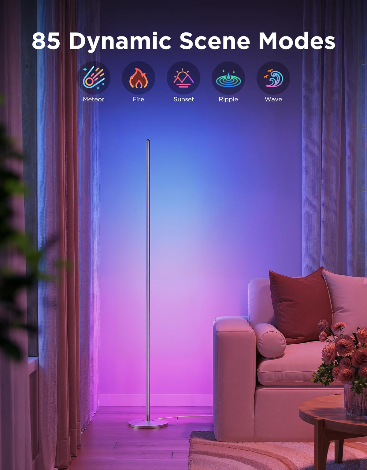 Govee RGBIC Floor Lamp Basic, 1000lm LED Corner Lamp