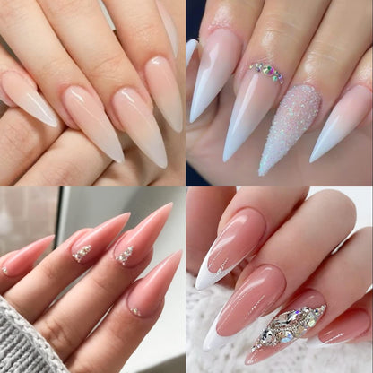 UNA GELLA Short Sharp Square Nail Tips 504pcs X-Soft Flat Square Nails