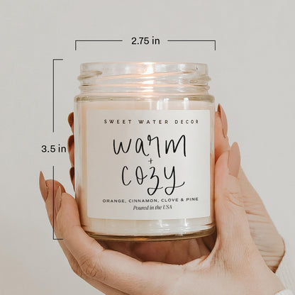 Sweet Water Decor Christmas Candle Gift, Holiday Scented 9oz Clear Jar