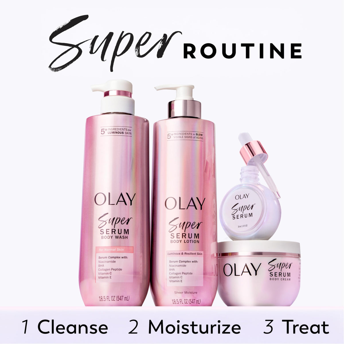 Olay Super Serum Hand & Body Lotion, Luminous & Resilient Skin, 17 fl oz