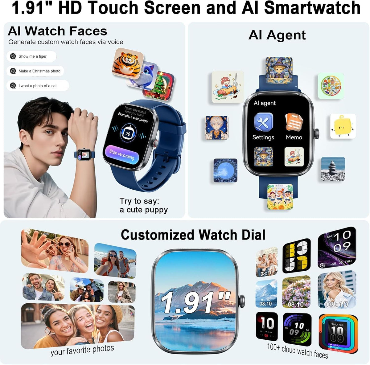 Motast Smart Watch, Fitness Tracker 1.69'' HD for Men Women,