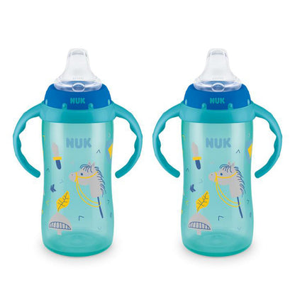 NUK First Choice Learner Sippy Cup 2.0, 10oz, 2-Pack, Pink Bunnies