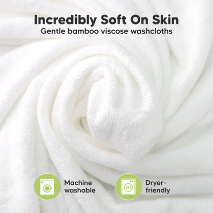 6-Pack Baby Washcloths, Soft Absorbent Washcloths for Face, Body (White)