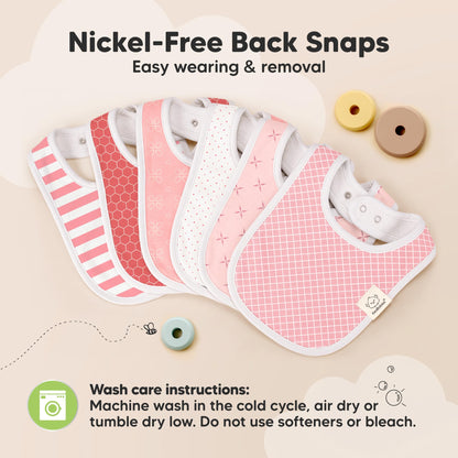 KeaBabies 8-Pack Organic Baby Bibs for Drooling and Teething (Sweet Charm)