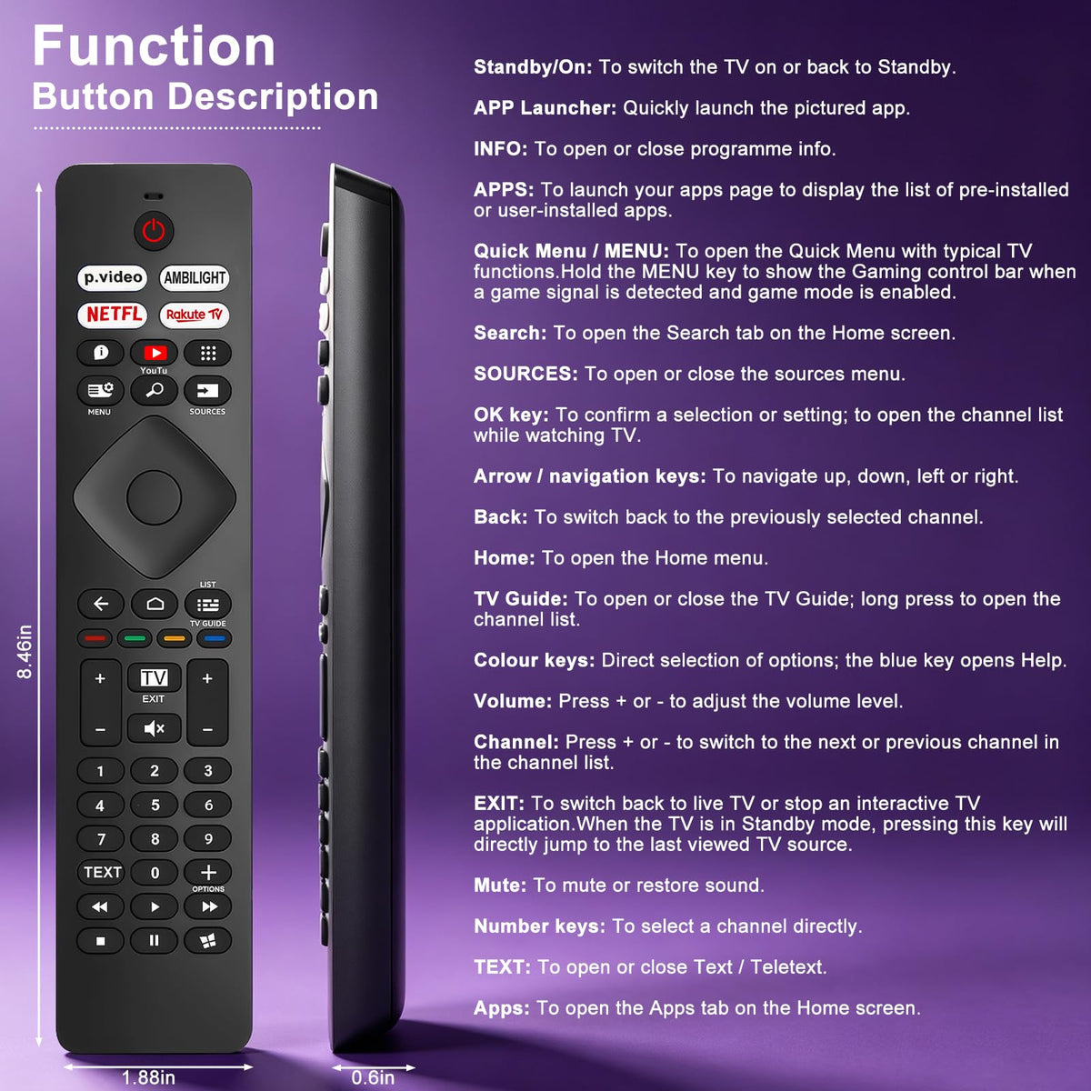 Magic Remote for LG-TV-Remote, Replacement for LG Smart TV Remote Control, AN-MR20GA Compatible Universal Remote Control with Voice, Pointer and Netflix/Prime Video Hotkeys