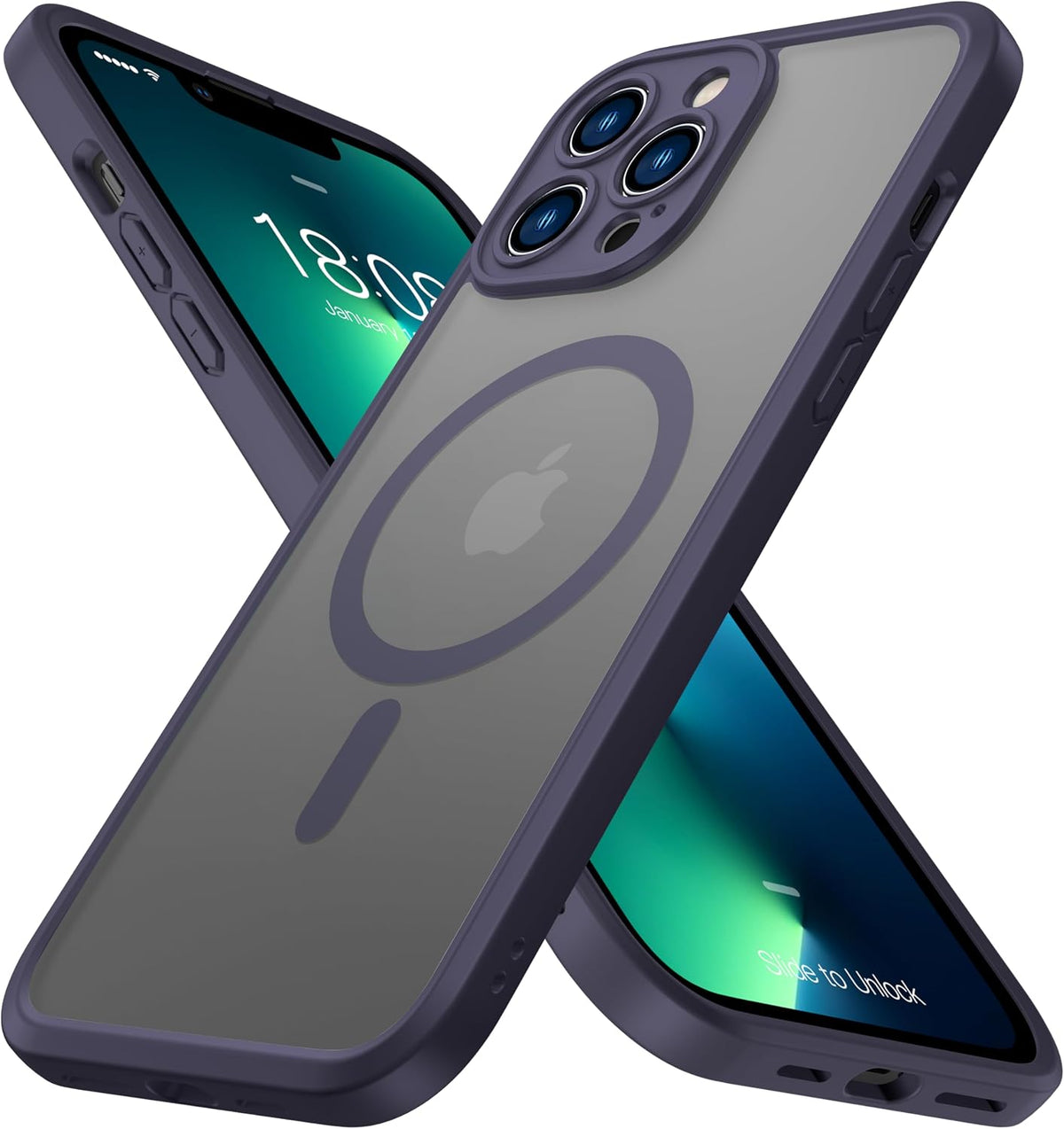 ImpactStrong Magnetic Guard Designed for iPhone 17 Air Case [Camera Protection] [Military Grade Drop Tested] [Compatible with MagSafe] Slim Translucent Matte Phone Case (6.6") - Navy Blue