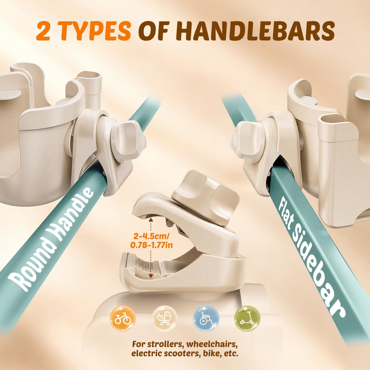 2-Pack Cup Holder for Walker: Wheelchair Cup Holder for Seniors and Adults