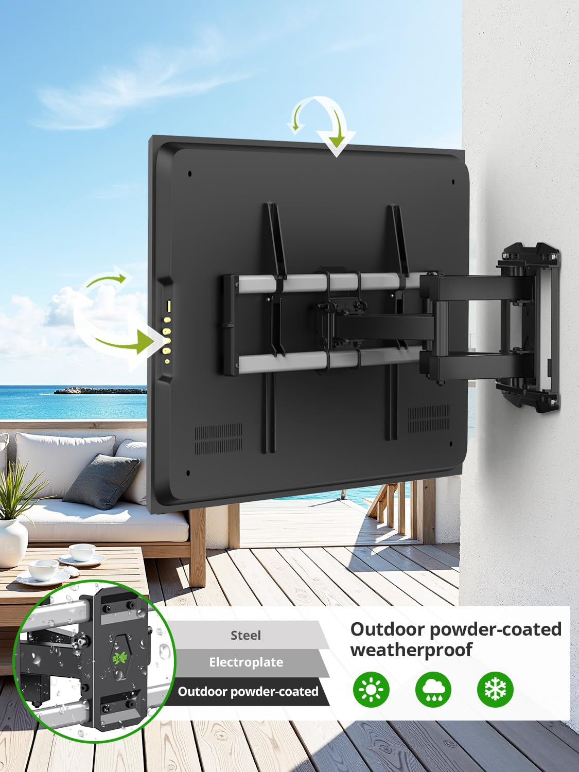 USX Mount Full Motion TV Wall Mount for 42-90 inch TV Holds up to 132lbs