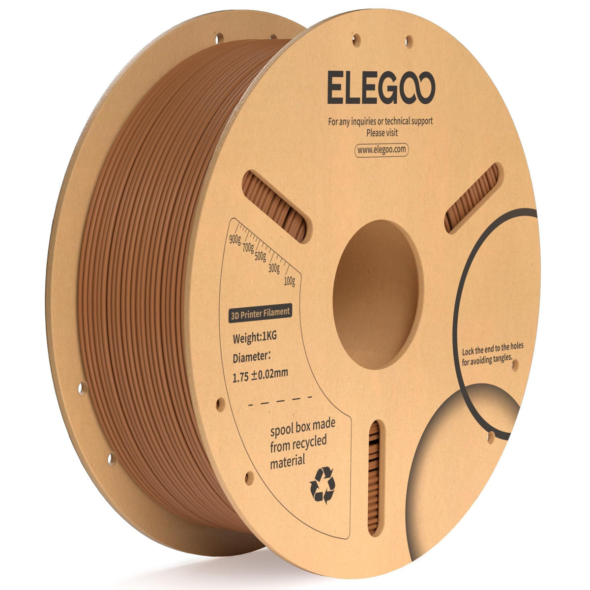 ELEGOO PLA Plus 3D Printer Filament 1.75mm White 2KG, Tougher & Stronger
