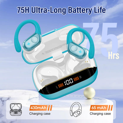 Wireless Earbuds Sports, 75Hrs Bluetooth 5.4 Headphones, Bass Hi-Fi Stereo