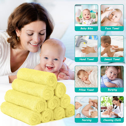 HOMEXCEL Baby Washcloths 24 Pack Microfiber Coral Fleece Soft Wash Cloths