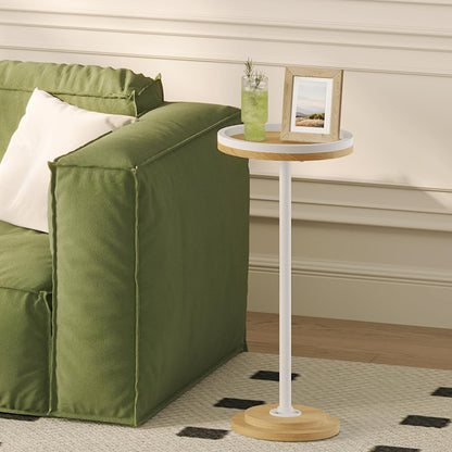 HOOBRO Small Round Side Table, Drink Table, Coffee Martini Table with Pedestal Accent for Small Spaces in Living Room, Bedroom, Sofa Couch, Rustic Brown BF168BZ01