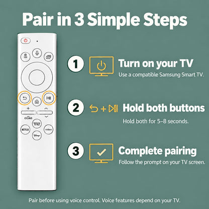 Rechargeable TV Remote for Samsung Smart TVs. Replacement Voice Remote.