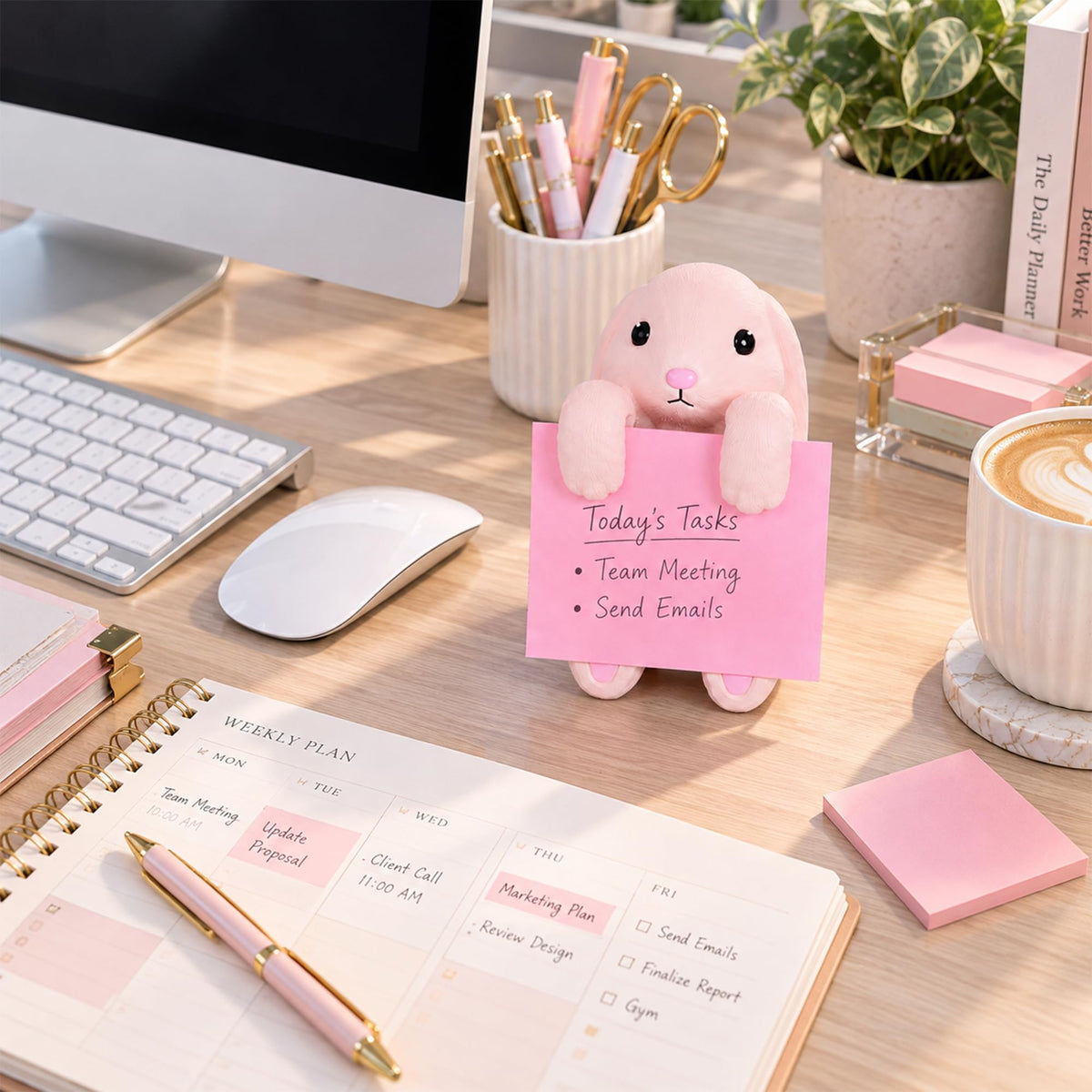 Dog Pop-Up Sticky Note Dispenser for 3x3 in Notes, Black & White