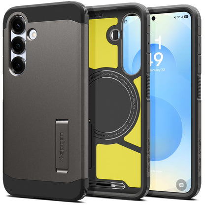 Spigen for Galaxy S26 Case, Tough Armor MagFit [Kickstand] [Compatible with MagSafe] [Military-Grade Protection] - Black