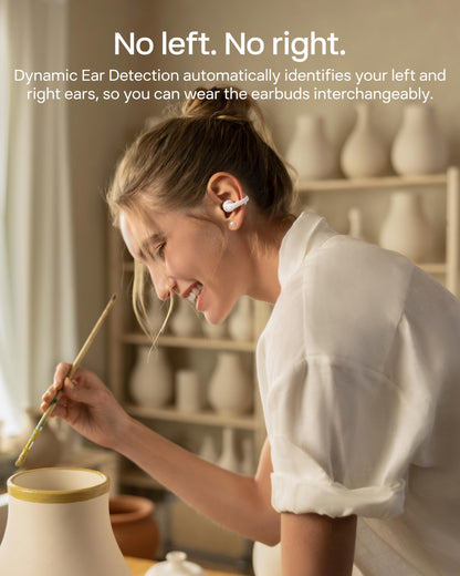 SHOKZ OpenDots 2 Open-Ear Clip-On Earbuds, Black, Dolby Audio, 3 Mics
