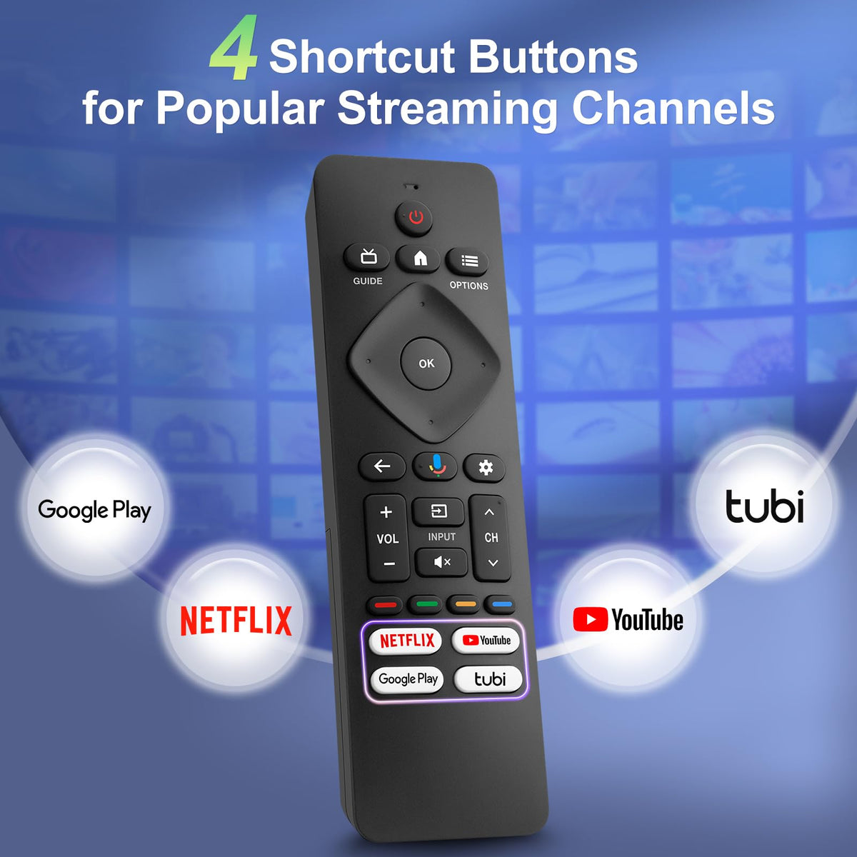 Replacement for Samsung TV Remote, for All 2018-2024 Samsung Remote Control for Smart TV with Voice Control. No Solarcell. 2-Year Warranty.