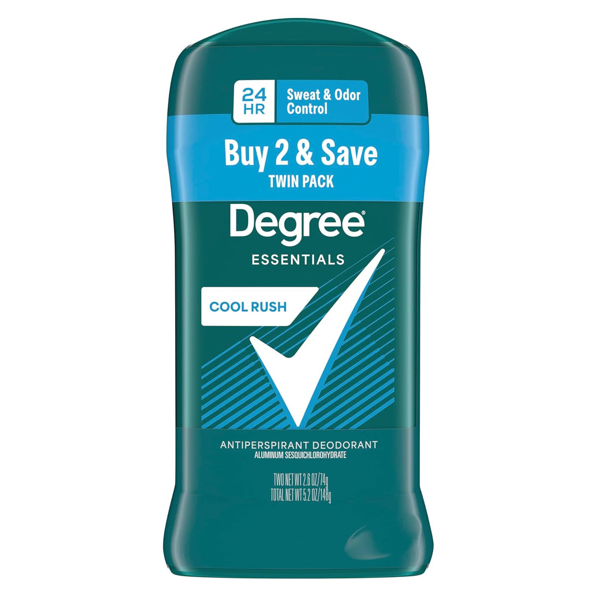 Degree Men Antiperspirant Deodorant, Cool Rush, Twin Pack, 2.7 oz