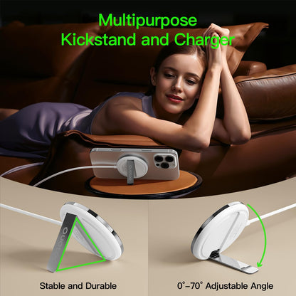 【Adjustable Blue Ambient Light】 Wireless Charger 3 in 1 for iPhone, Magnetic Charging Station for Apple Family,15W Fast MagSafe Charger Stand,for iPhone17-12-iWatch AirPods Series