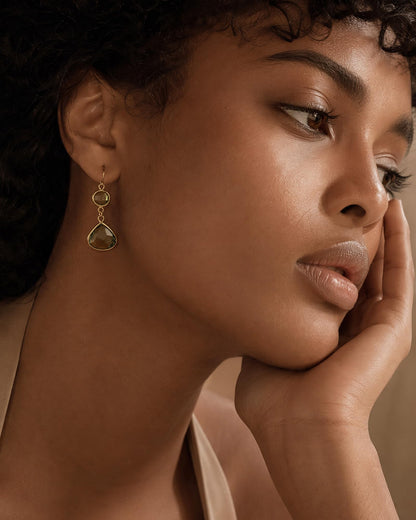 Handmade Dangle Drop Birthstone Earrings 14K Gold - Plated Hypoallergenic Lightweight & Comfortable Elegant Gemstone Earrings for Women
